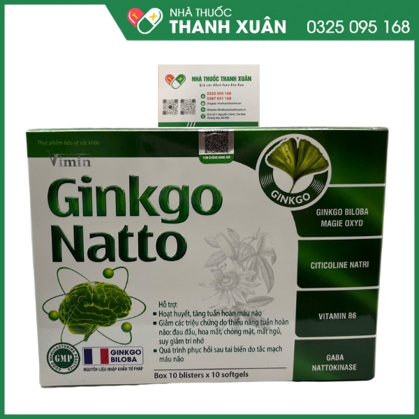 Vimin Ginkgo Natto - Hỗ trợ hoạt huyết, tăng tuần hoàn máu não